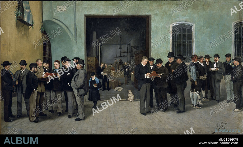 JOSÉ BRU ALBIÑANA. COMERCIO DEL AZAFRAN EN VALENCIA - 1880 - COSTUMBRISMO ESPAÑOL.