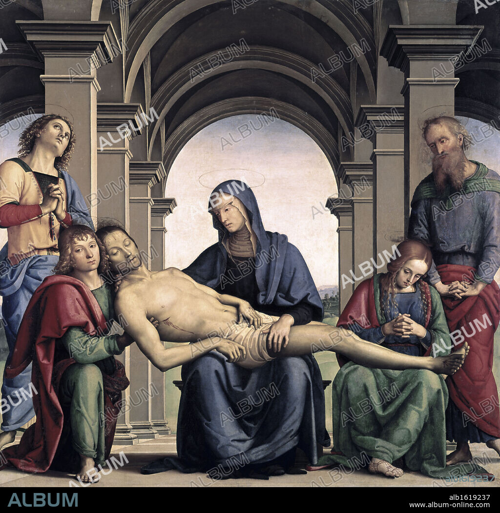 Pieta  1493-94  Pietro Perugino (ca.1450-1523 Italian)  Oil on panel  Galleria degli Uffizi, Florence.