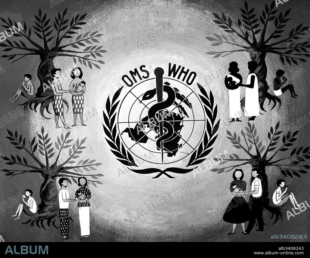 Official logo for the World Health Organisation (WHO) a specialised agency of the United Nations. Dated 20th Century.