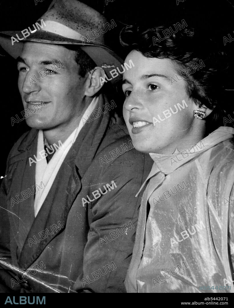 St. George Rugby League second - row forward Norm Provan and his wife Betty. Betty will be at the Cricket ground tomorrow to see her husband play for Sydney against Country. May 18, 1955.
