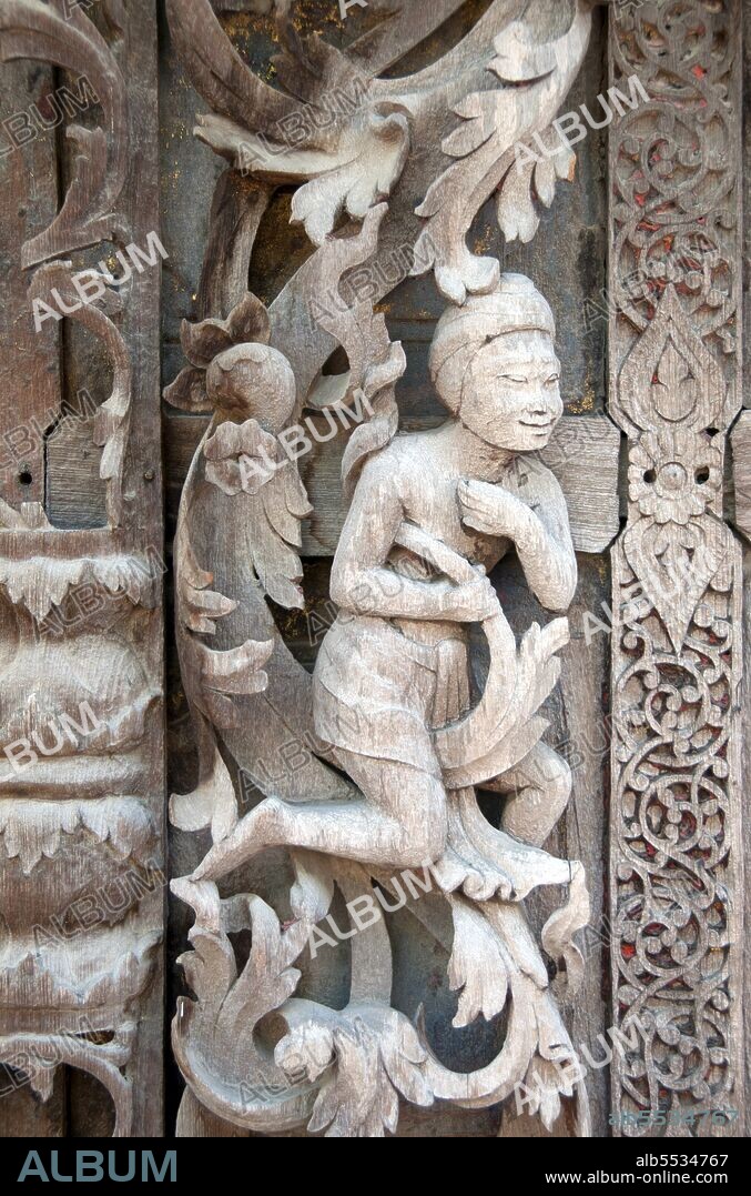 Built in the mid-19th century, the Shwenandaw Monastery is the sole surviving buiding from the former wooden palace built by King Mindon (r. 1853 - 1878). The king died in this building in 1878.  Mindon's son and heir, King Thibaw (r. 1878 - 1885) believed the building to be haunted by his father's spirit and had it dismantled and reconstructed on the present site close to Mandalay Hill.  Mandalay, a sprawling city of more than 1 million people, was founded in 1857 by King Mindon to coincide with an ancient Buddhist prophecy. It was believed that Gautama Buddha visited the sacred mount of Mandalay Hill with his disciple Ananda, and proclaimed that on the 2,400th anniversary of his death, a metropolis of Buddhist teaching would be founded at the foot of the hill.