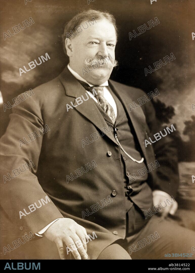 Secretary of War Taft photographed June 8, 1907 by Julius Caesar Strauss. William Howard Taft (September 15, 1857 - March 8, 1930) was the 27th President of the USA (1909-13). Before becoming President, Taft, a Republican, was appointed to serve on the Superior Court of Cincinnati in 1887. In 1890, Taft was appointed Solicitor General of the US and in 1891 a judge on the US Court of Appeals for the Sixth Circuit. In 1900, President McKinley appointed Taft Governor-General of the Philippines. In 1904, President Roosevelt appointed Taft Secretary of War, his close political ally, into his handpicked presidential successor. In his only term, Taft's domestic agenda emphasized trust-busting, civil service reform, strengthening the Interstate Commerce Commission, improving the performance of the postal service, and passage of the 16th Amendment. After leaving office, he spent his time in academia, arbitration, and the pursuit of world peace through his self-founded League to Enforce Peace. In 1921, after WWI, President Harding appointed Taft Chief Justice of the US. He served in this capacity until shortly before his death in 1930 at the age of 72.