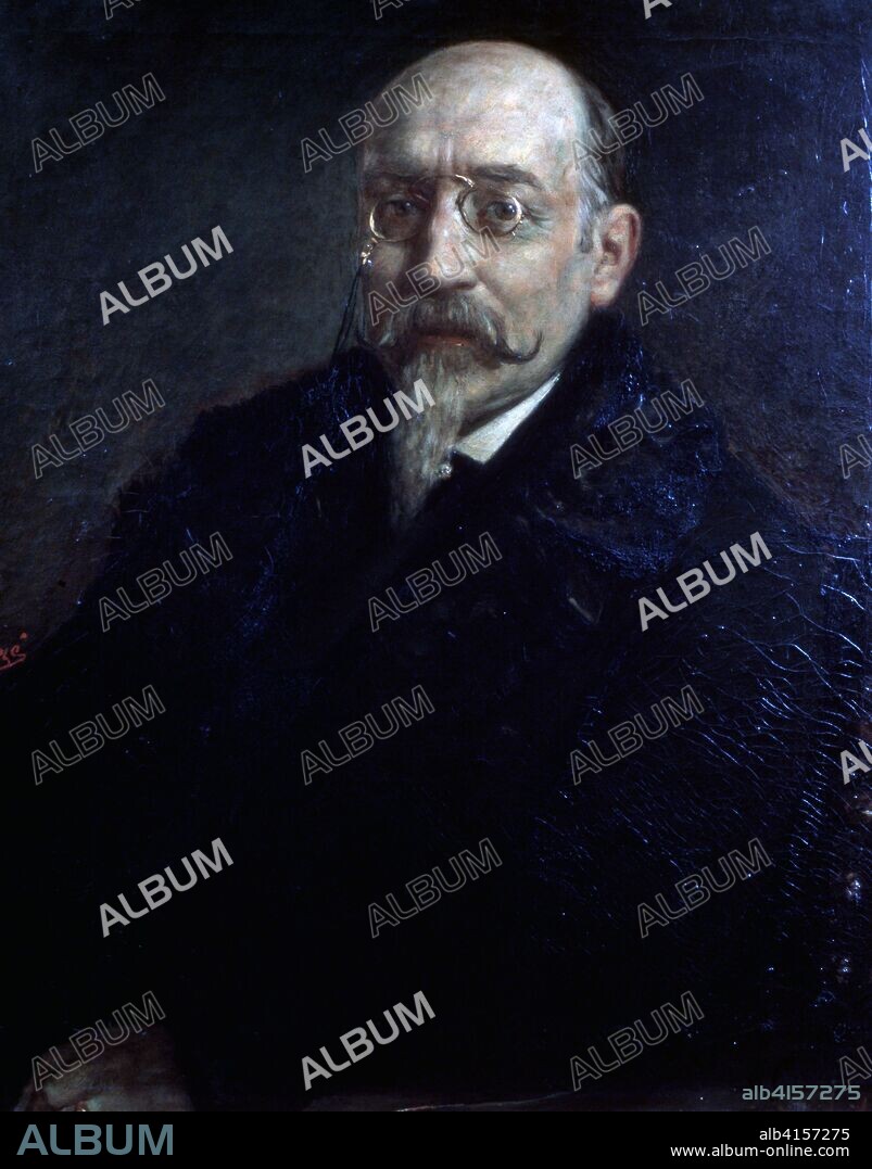 ECHEGARAY, JOSE ESCRITOR Y POLITICO ESPAÑOL. MADRID 1832-1916. OLEO DE M. ROUCE ATENEO DE MADRID.