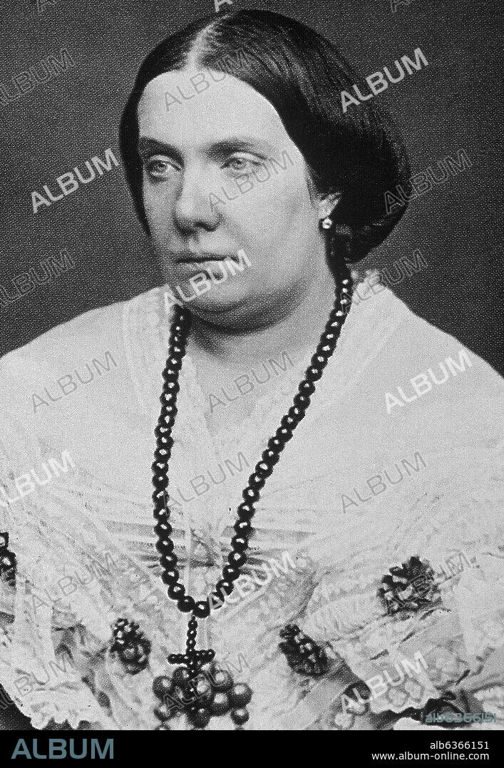 ISABEL II DE BORBON, REINA DE ESPAÑA ENTRE 1833 Y 1868, TRAS LA DEROGACION DE LA LEY SALICA POR MEDIO DE LA PRAGMATICA SANCION, 1857.