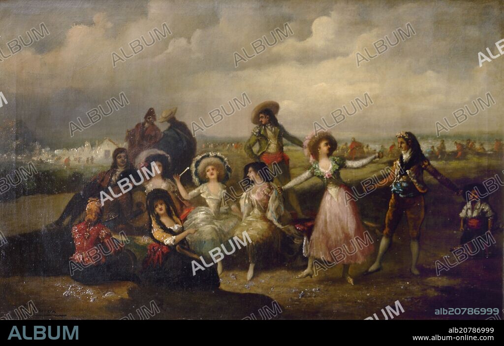 EUGENIO LUCAS VELAZQUEZ. (MAJAS Y MAJOS) - SIGLO XIX.