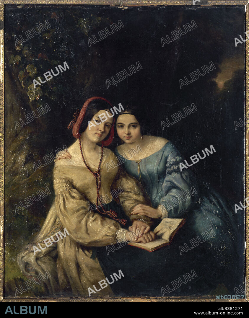 HELOISE LELOIR and ADèLE-ANAïS COLIN. Portraits of Héloïse and Anaïs Colin, by themselves, 1836.