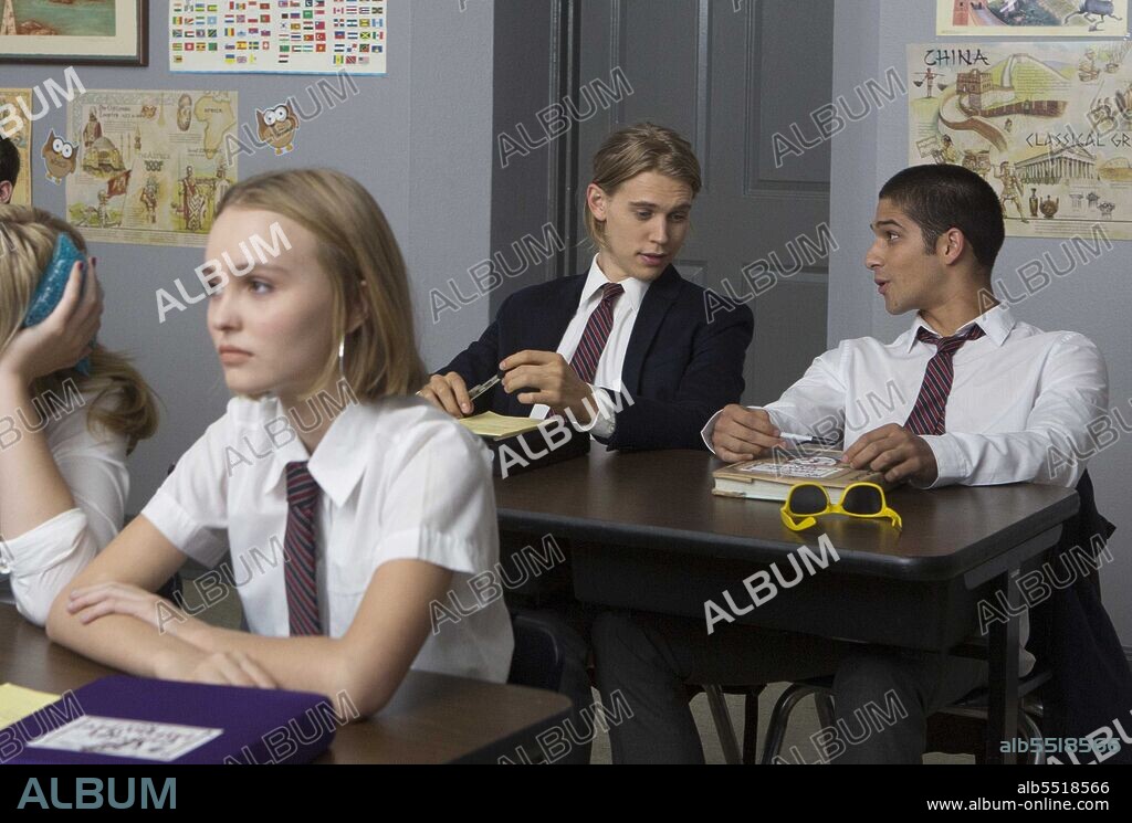 AUSTIN BUTLER, LILY-ROSE DEPP and TYLER POSEY in YOGA HOSERS, 2016, directed by KEVIN SMITH. Copyright ABBOLITA PRODUCTIONS.