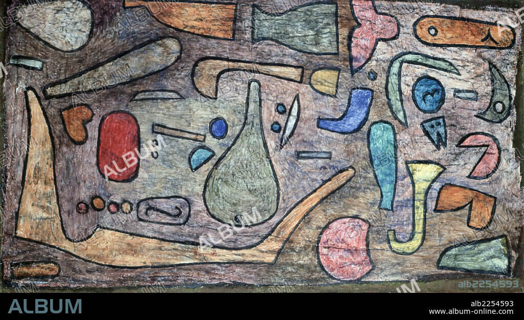 PAUL KLEE. KLEE, PAUL. PINTOR SUIZO. 1879-1940. "ABIGARRADO" ,OLEO DEL AÑO 1939.