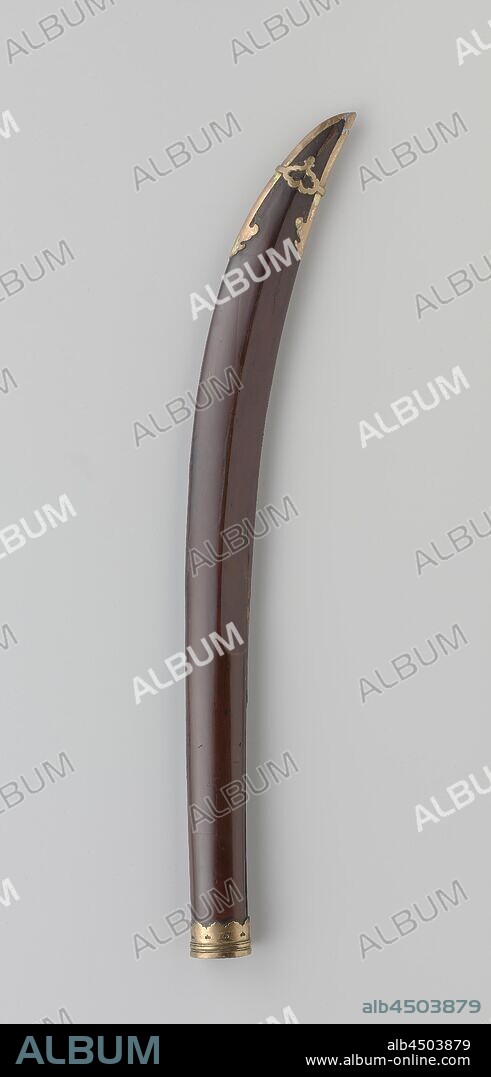 Lance of lance of Cornelis Tromp, Red lance of lance of the Naginata type, Cornelis Tromp, copper (metal), brass (alloy), cypress (wood), lacquer (coating), l 58.5 cm.