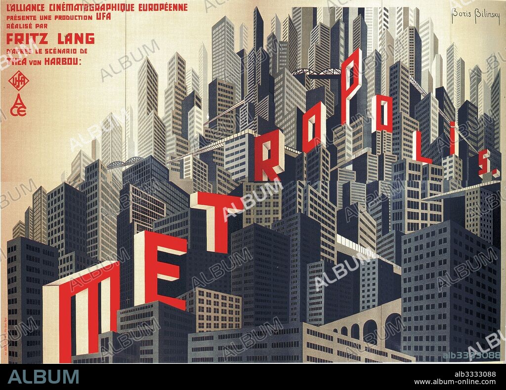 BORIS KONSTANTINOVICH BILINSKY. Movie poster "Metropolis" by Fritz Lang.