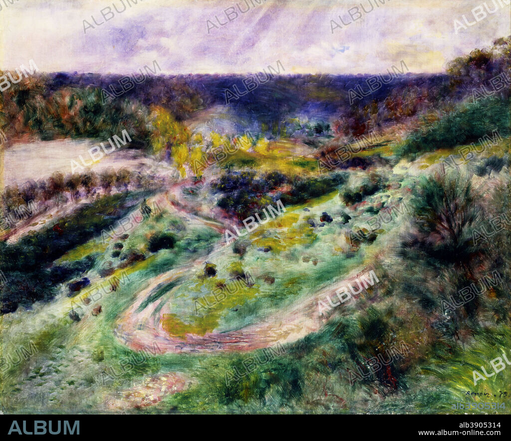 PIERRE AUGUSTE RENOIR. Road at Wargemont. Date/Period: 1879. Painting. Oil on canvas. Height: 806 mm (31.73 in); Width: 1,000 mm (39.37 in).