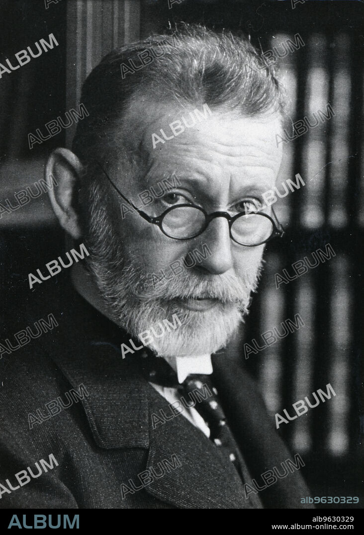 Paul Ehrlich (1854-1915) German bacteriologist. Specialist in the fields of Haematology, Chemotherapy and Immunology. Shared Nobel prize for medicine or physiology with Mechnikov in 1908.  Photograph COURTESY OF THE NOBEL FOUNDATION.