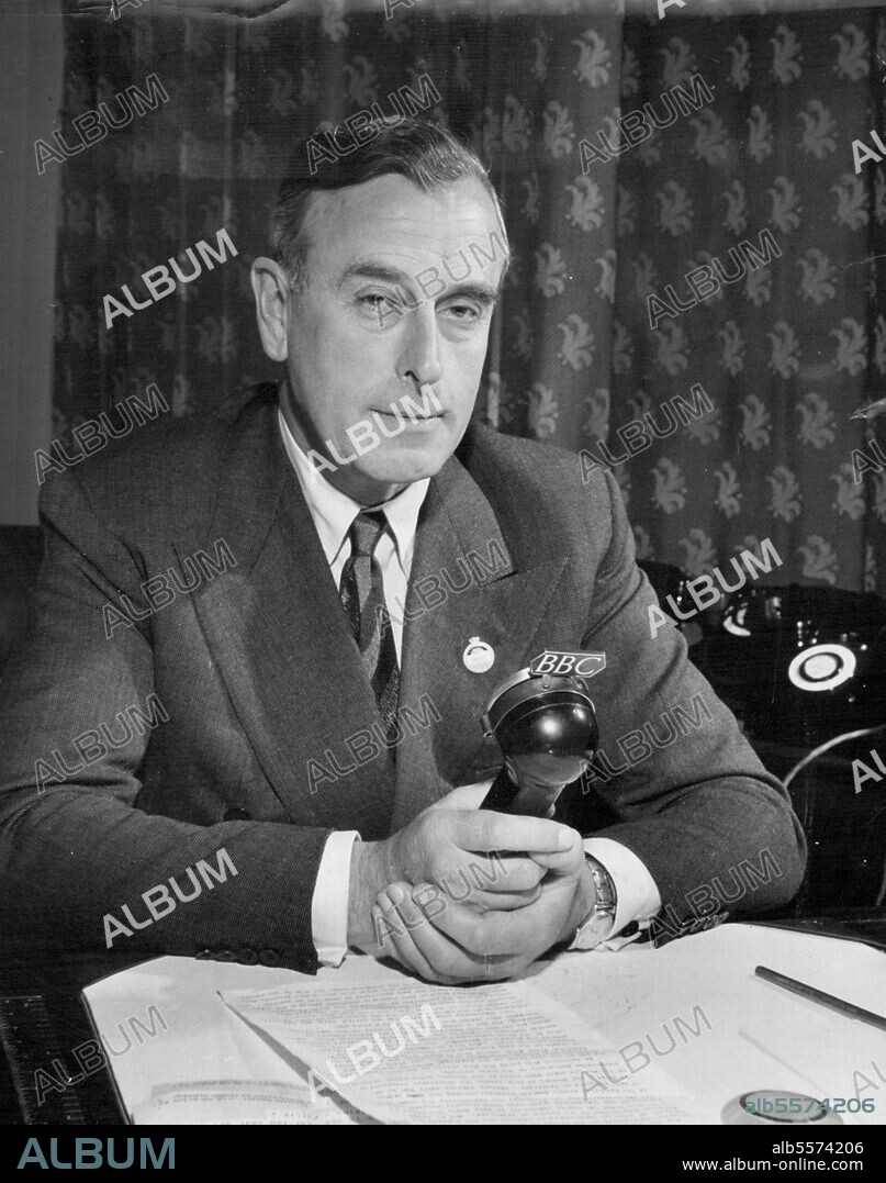Earl Mountbatten Of Burma -- The First Sea Lord and Chief of Naval Staff, Admiral the Earl Mountbatten of Burma, K.G., P.G., D.S.O., recording a broadcast in the British Broadcasting Corporation's Overseas Services. January 1, 1955. (Photo by BBC Photograph).
