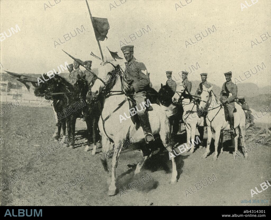 'Germany's Colonial Army: Cavalry Contingent in South-West Africa', 1914, (1920). German troops at the start of the First World War. From "The Great World War - A History" Volume I, edited by Frank A Mumby. [The Gresham Publishing Company Ltd, London, c1920].