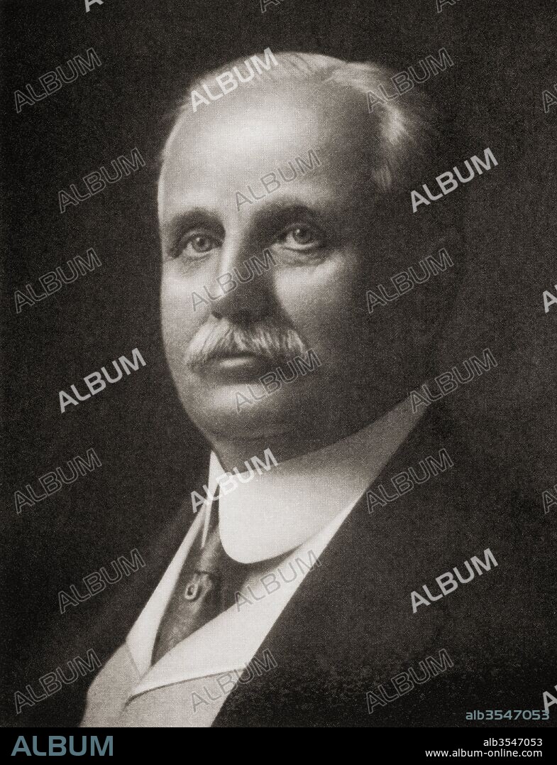 Frank Winfield Woolworth, 1852 – 1919, aka Frank W. Woolworth or F.W. Woolworth. Founder of the American F. W. Woolworth Company and the operator of variety stores known as "Five-and-Dimes" or dimestores. From Kings of Commerce, published 1928.