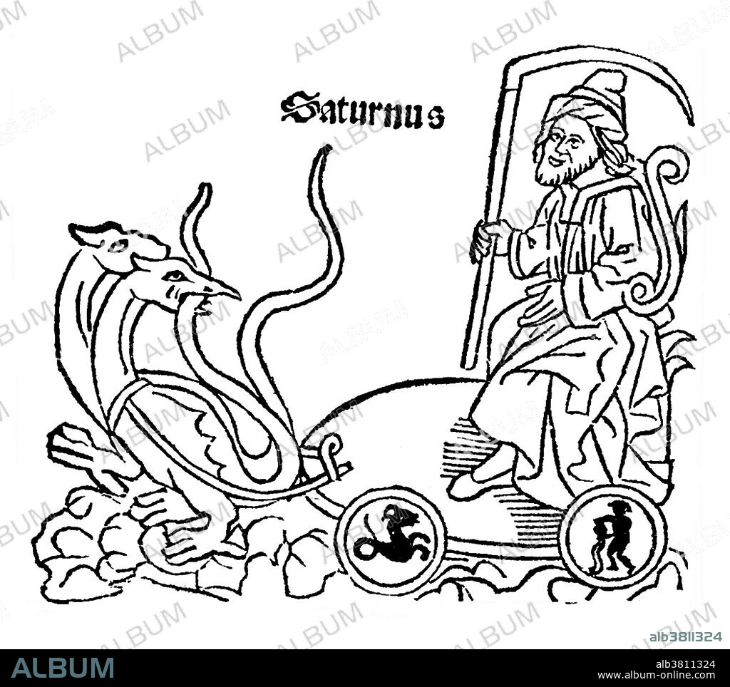 Saturn with his scythe, riding in his chariot. Saturn was a god in ancient Roman religion and a character in myth. He was the first god of the Capitol, known since the most ancient times as Saturnius Mons, and was seen as a god of generation, dissolution, plenty, wealth, agriculture, periodical renewal and liberation. In later developments he came to be also a god of time. His reign was depicted as a Golden Age of plenty and peace. The Temple of Saturn in the Roman Forum housed the state treasury. In December, he was celebrated at what is perhaps the most famous of the Roman festivals, the Saturnalia, a time of feasting, role reversals, free speech, gift-giving and revelry. Saturn the planet and Saturday are both named after the god. Saturn was the god of agriculture, justice and strength.