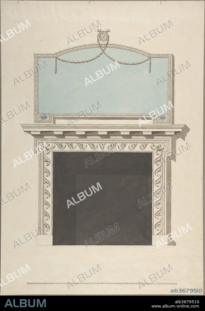 Design for a Chimneypiece. Artist: John Yenn (British, London (?) 1750-1821 London). Dimensions: sheet: 14 1/2 x 10 in. (36.8 x 25.4 cm). Date: late 18th-early 19th century.