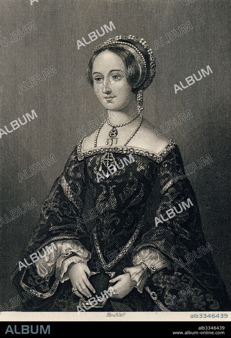 JOHN JAMES HINCHCLIFF. Marguerite of Navarre (Illustration from the Heptaméron).