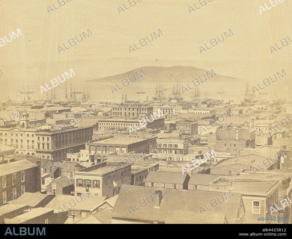 View of the City from Stockton Street, containing the portions between Washington and Sacramento Streets., George R. Fardon (British, 1807 - 1886), and possibly Carleton Watkins (American, 1829 - 1916), George R. Fardon (British, 1807 - 1886), San Francisco, California, United States, 1855–1856, Salted paper print, 15.9 × 20.6 cm (6 1/4 × 8 1/8 in.).