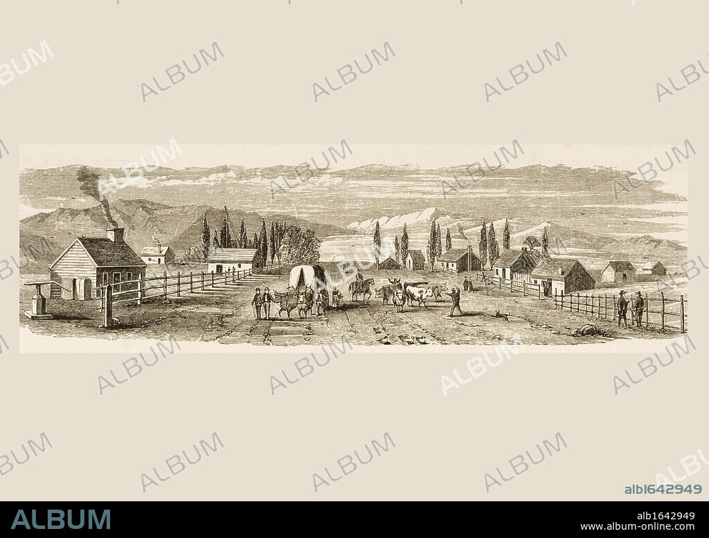 Salt Lake City Utah in 1850. From American Pictures Drawn With Pen And Pencil by Rev Samuel Manning circa 1880.