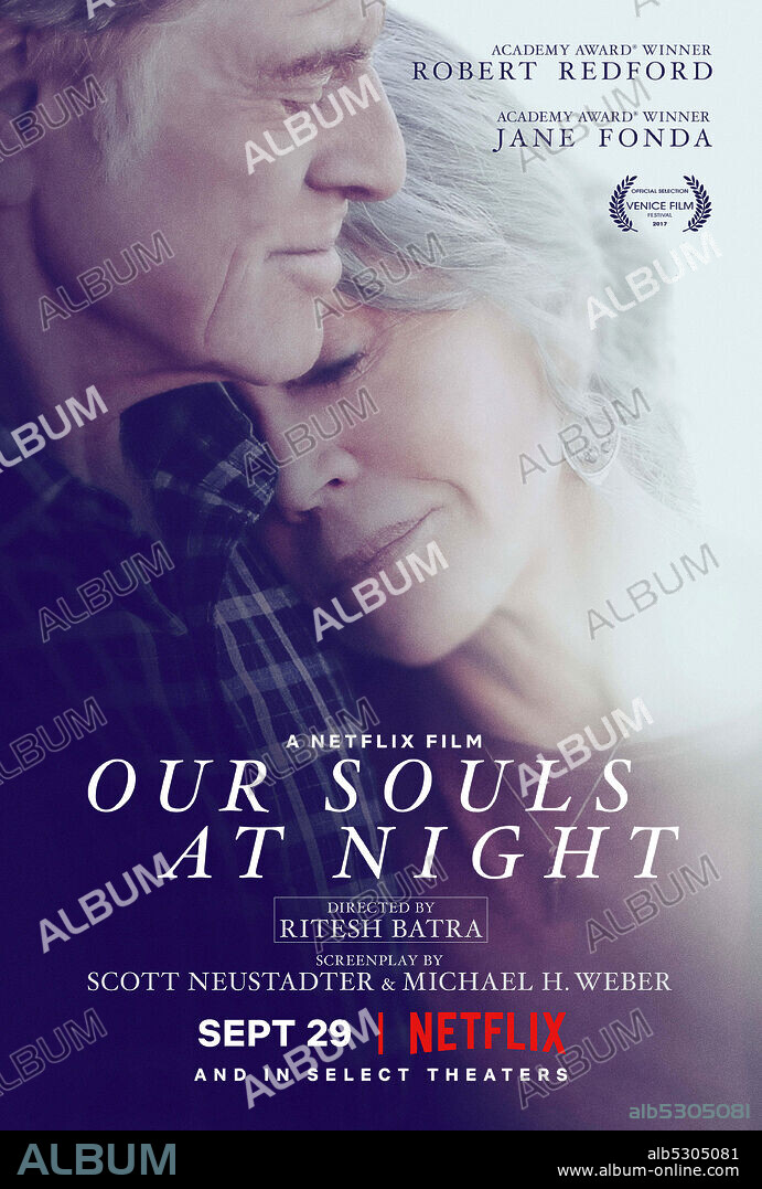 JANE FONDA und ROBERT REDFORD in UNSERE SEELEN BEI NACHT, 2017 (OUR SOULS AT NIGHT), unter der Regie von RITESH BATRA. Copyright Netflix / Wildgaze Films.