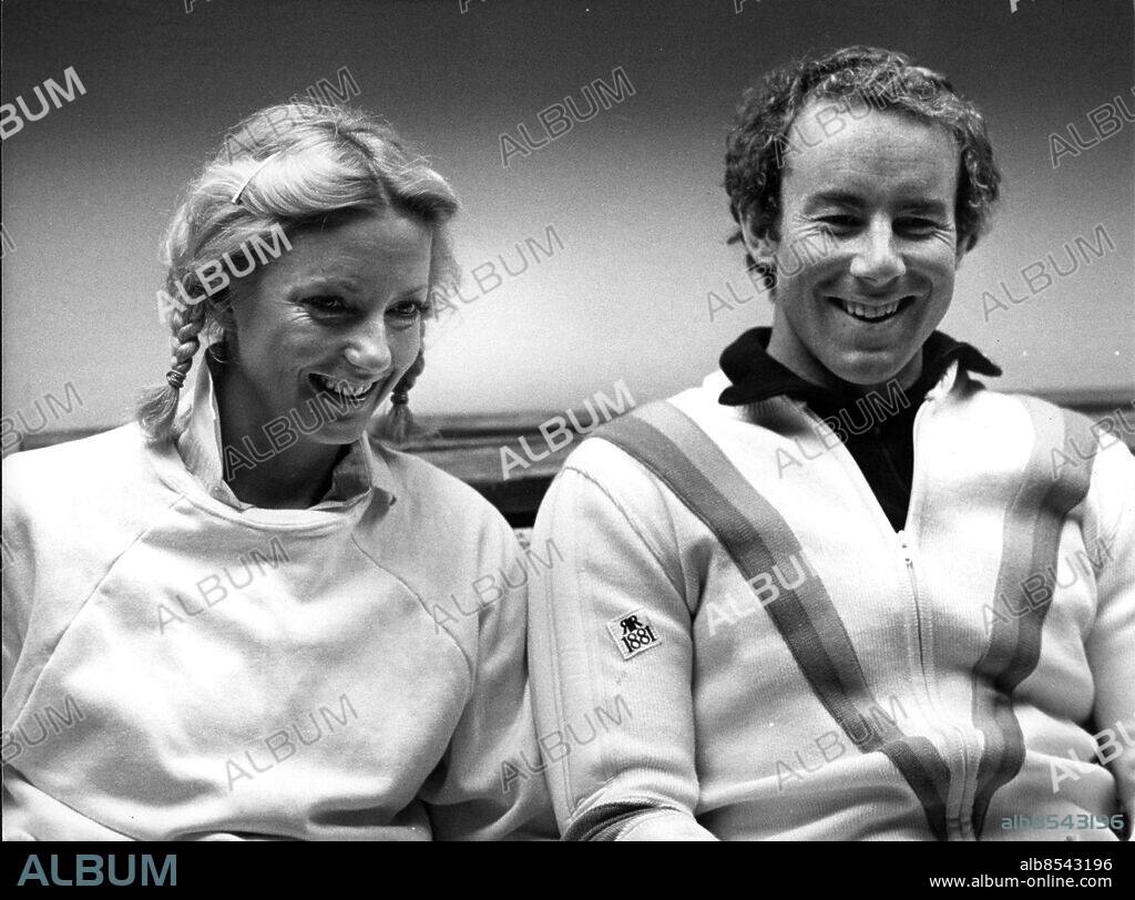 KITZBÜHEL 1981-01-11 . Ingemar Stenmark med Ann Uvhagen. Foto Kenneth Jonasson Kod: 24. COPYRIGHT SCANPIX SWEDEN.