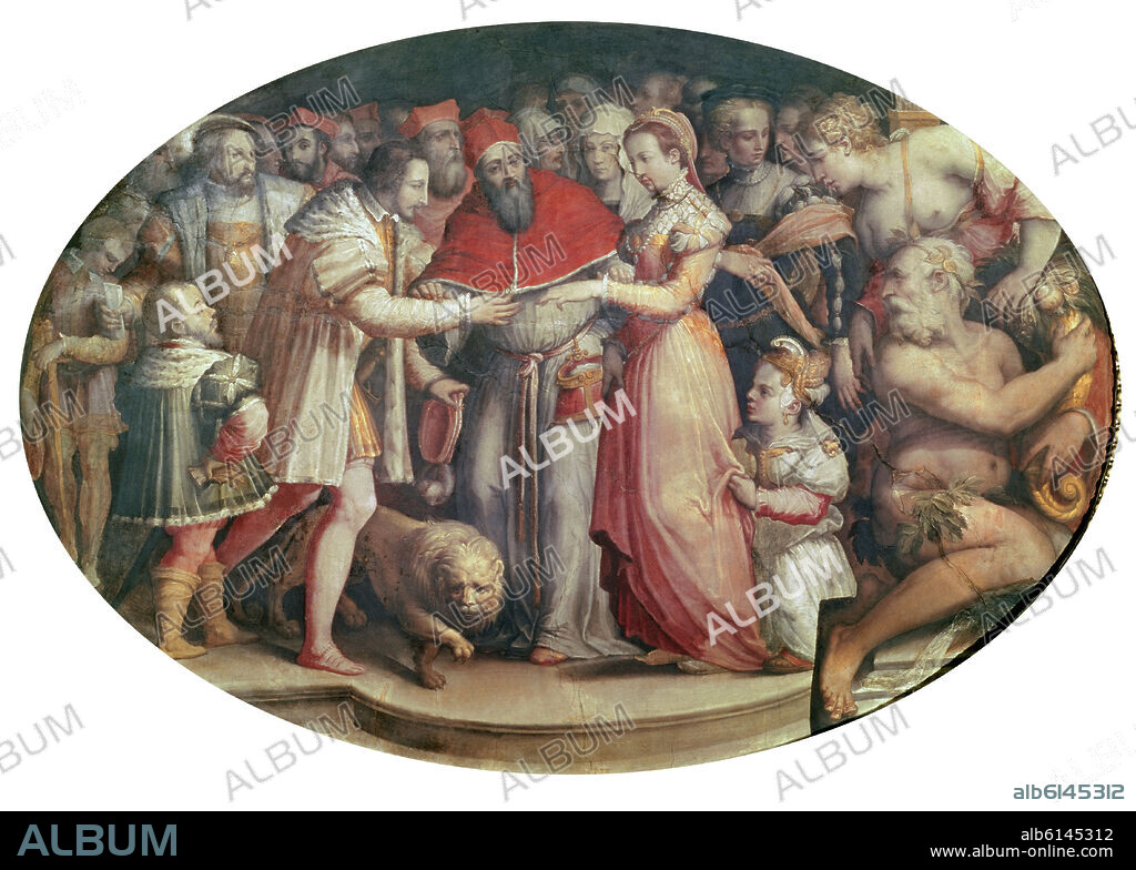 GIORGIO VASARI (1511-1574). BODA DE CATALINA DE MEDICIS CON ENRIQUE II DE FRANCIA EN 1533.