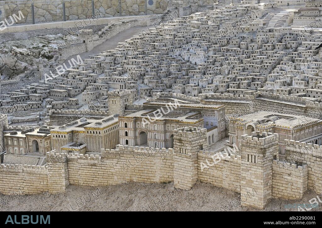 RELIGION JUDIA. Maqueta de la ciudad de Jerusalén y el llamado Segundo Templo, destruido por los romanos en el 70 d. C. ISRAEL. Escala 1: 50. Israel.