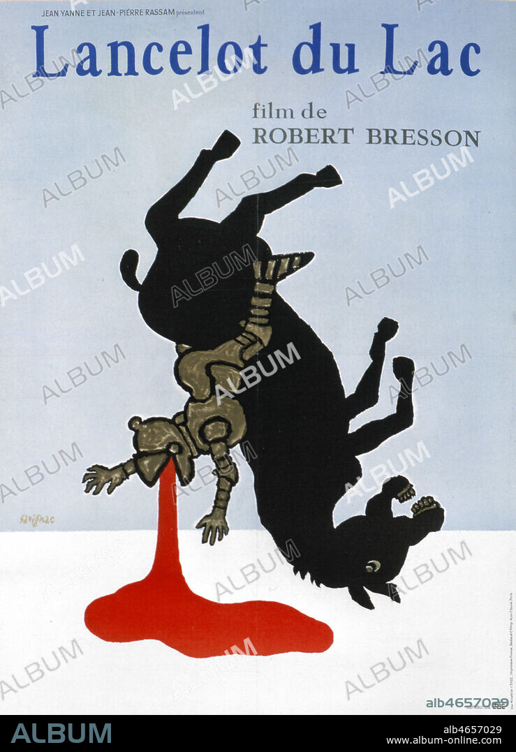 Affiche du film 'Lancelot du Lac' realise par Robert BRESSON en 1974. Illustration de Raymond SAVIGNAC (1907-2002)(ADAGP). Credit : Coll. Perrin/KHARBINE-TAPABOR.