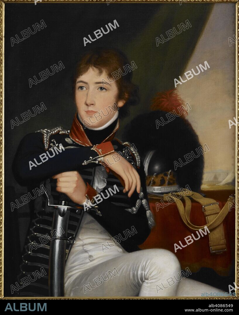 ROBERT HOME. Portrait of Francis Andrews Daniell (1774-1850). Three-quarter length, seated, looking to right, wearing a dark blue uniform coat and white breeches.  oil paint  canvas. c.1801 European school|British school. Source: Foster 869.