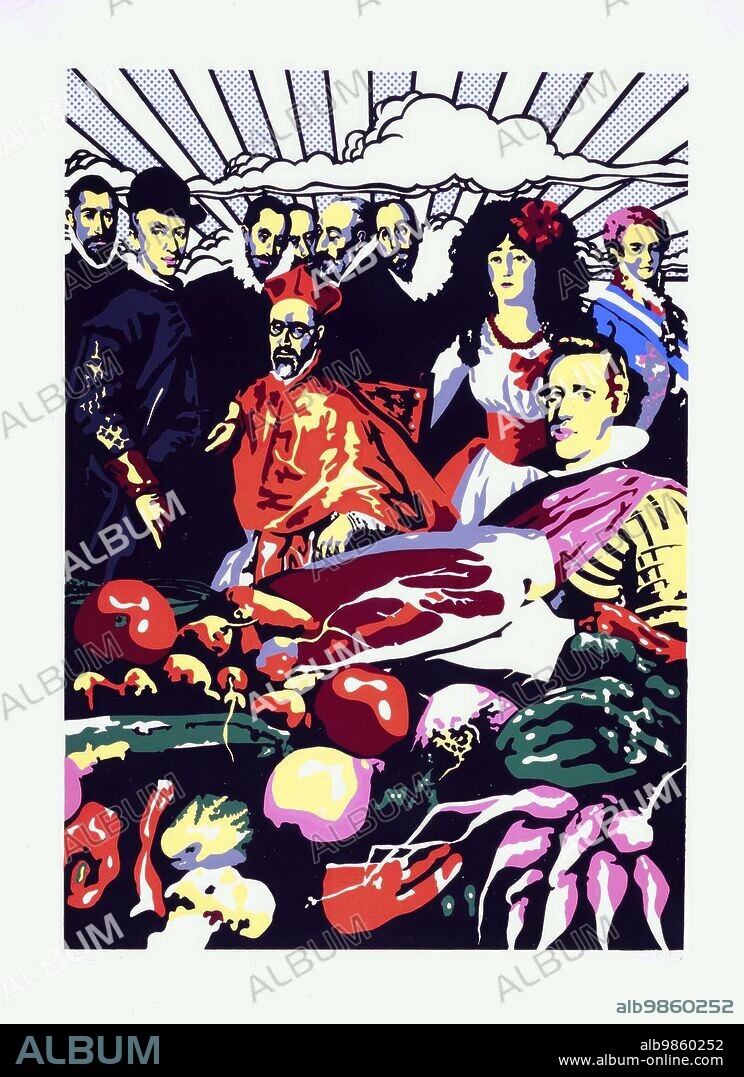 EQUIPO CRÓNICA. Equipo Crónica/ Barroco español, 1966. Serigrafía sobre papel. 62 x 44 cm.
