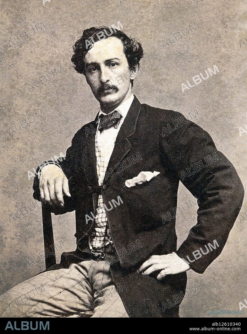 John Wilkes Booth (1838 - 1865) American stage actor who assassinated United States President Abraham Lincoln at Ford's Theatre in Washington, D.C., on April 14, 1865. A member of the prominent 19th-century Booth theatrical family from Maryland, he was a noted actor who was also a Confederate sympathizer; denouncing President Lincoln, he lamented the then-recent abolition of slavery in the United States. (Photo by: Universal History Archive/Universal Images Group via Getty Images).