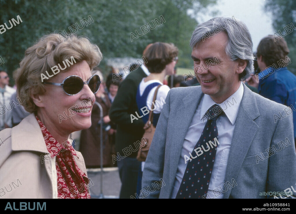 German actress Marianne Hoppe and sports presenter Dieter Kuerten, Germany 1970s.