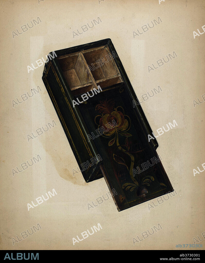 ANGELO BULONE. Spice Box. Dated: c. 1937. Dimensions: overall: 41 x 49.7 cm (16 1/8 x 19 9/16 in.). Medium: watercolor, graphite, and pen and ink on paperboard.