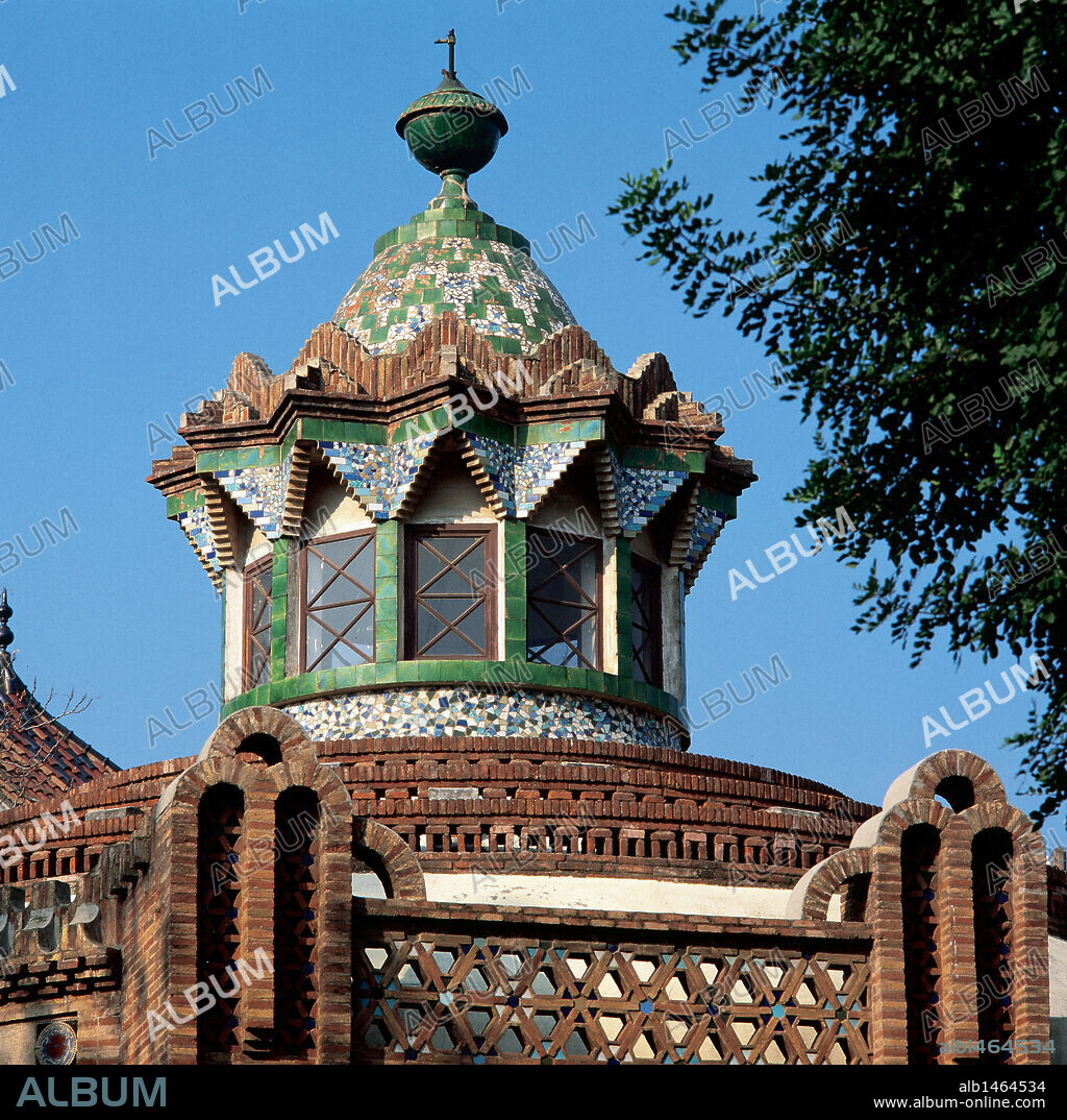 Antoni Gaudi (1852-1926). Catalan architect. Finca Guell. 1884-1887. Dome of the Horses's Pavilion. Barcelona. Spain.