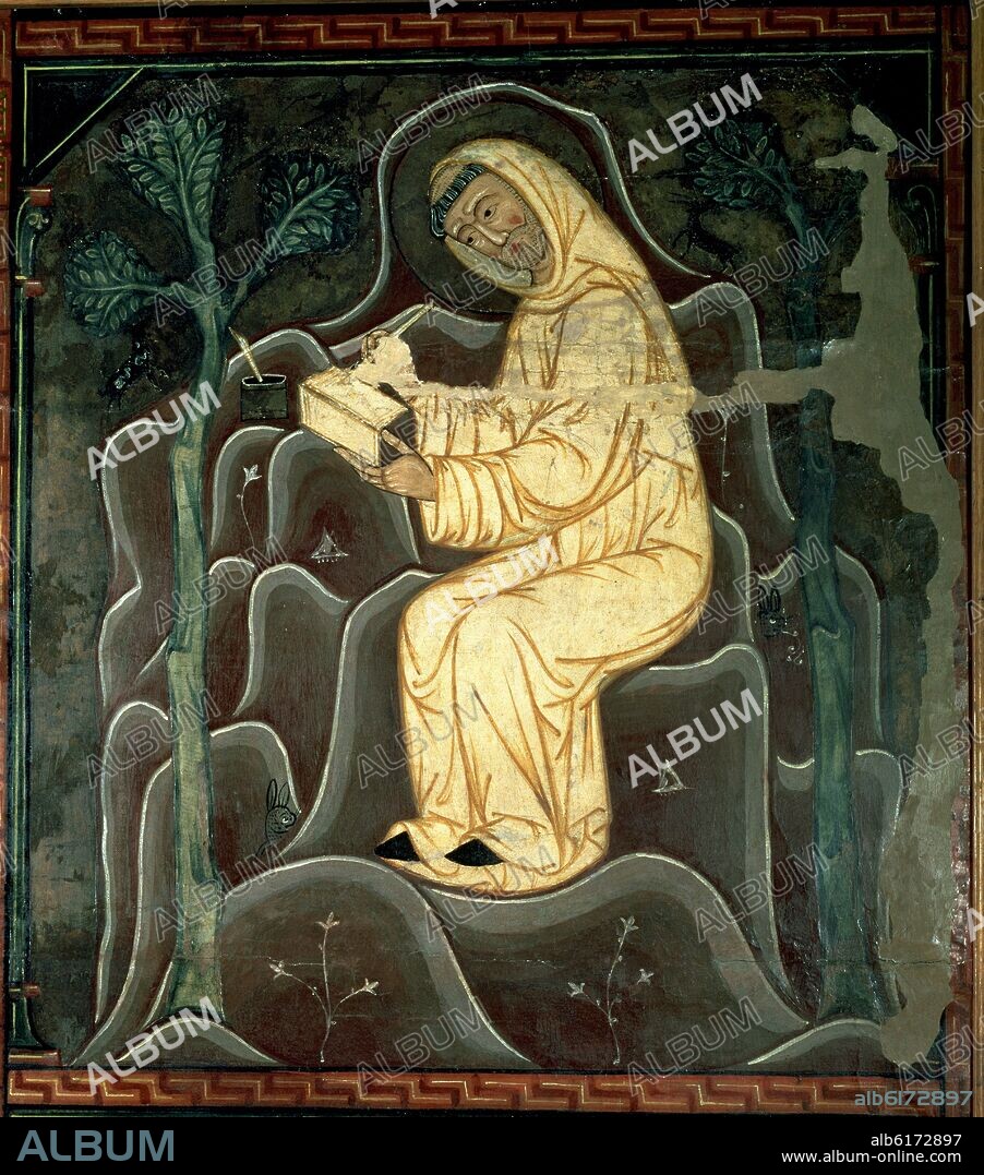 MAESTRO DE LA CONQUISTA DE MALLORCA. SAN BERNARDO DE CLARAVAL ESCRIBIENDO - RETABLO DE SAN BERNARDO - 1290 - PROCEDE DE LA CAPILLA ALMUDANA GUMARA.