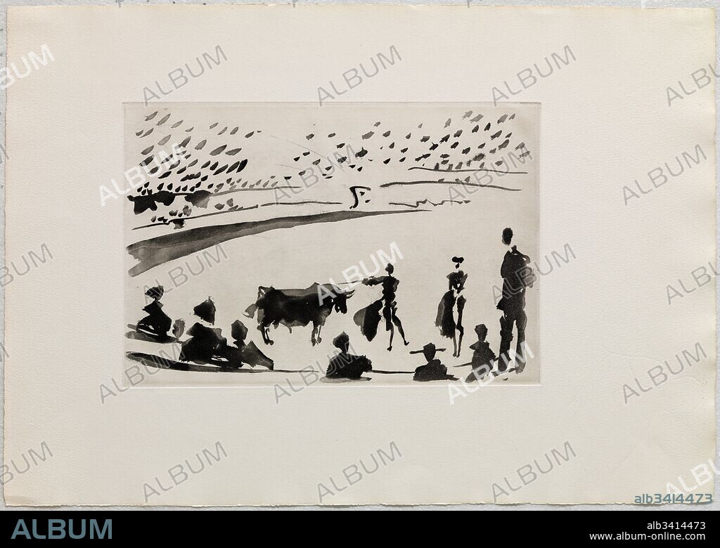 Pablo Picasso / "Citando a matar", 1957, Grabado (aguatinta al azúcar, sobre matriz de cobre, sobre papel de filigrana), 19,9 x 29,2 cm, MPB112786.