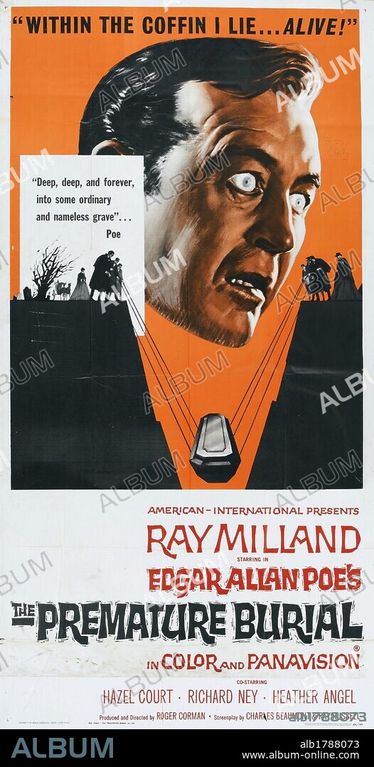 Poster de LA OBSESION, 1962 (THE PREMATURE BURIAL), dirigida por ROGER CORMAN. Copyright A.I.P.