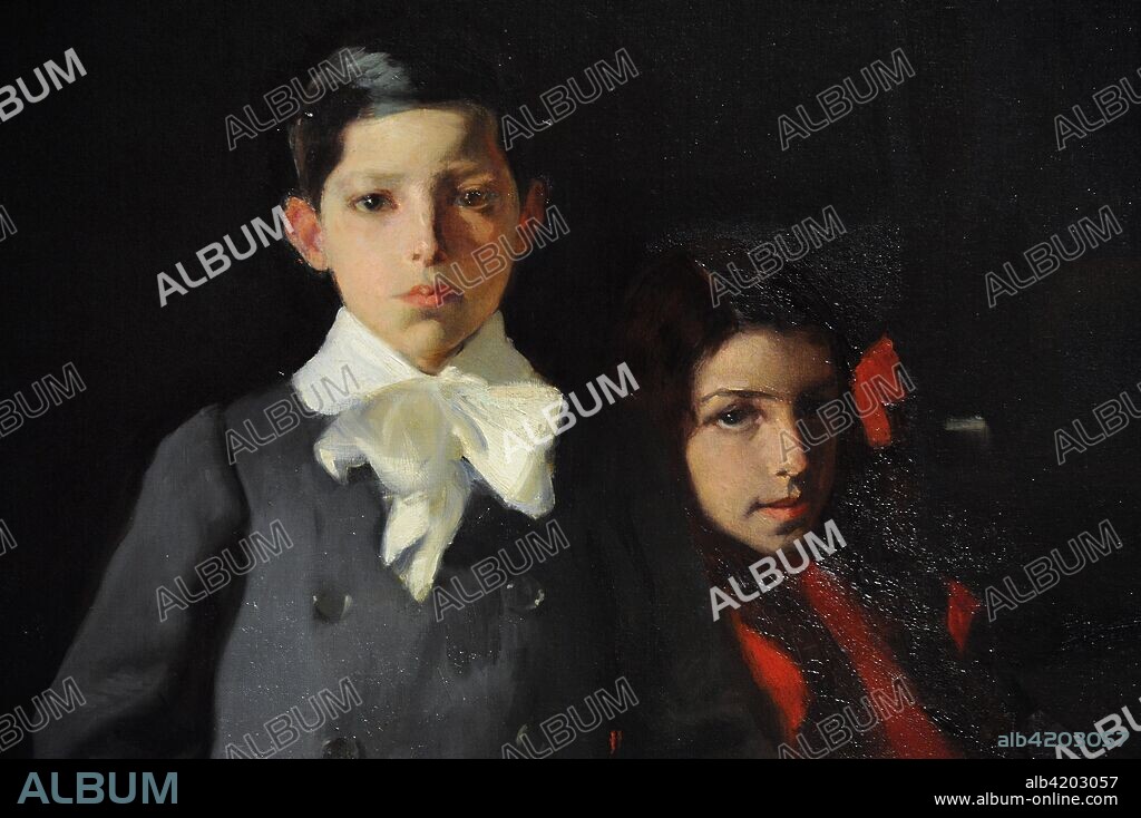 Joaquín Sorolla y Bastida (1863-1923). Pintor español. Mis hijos, 1904. Detalle con Joaquín y María. Museo Sorolla. Madrid. España.