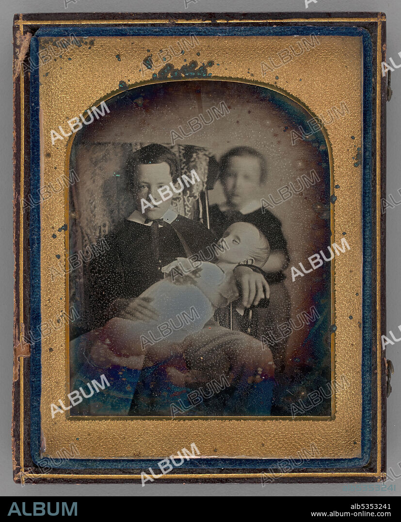 Untitled (Two Boys Holding a Deceased Baby), 1850. A work made of daguerreotype.