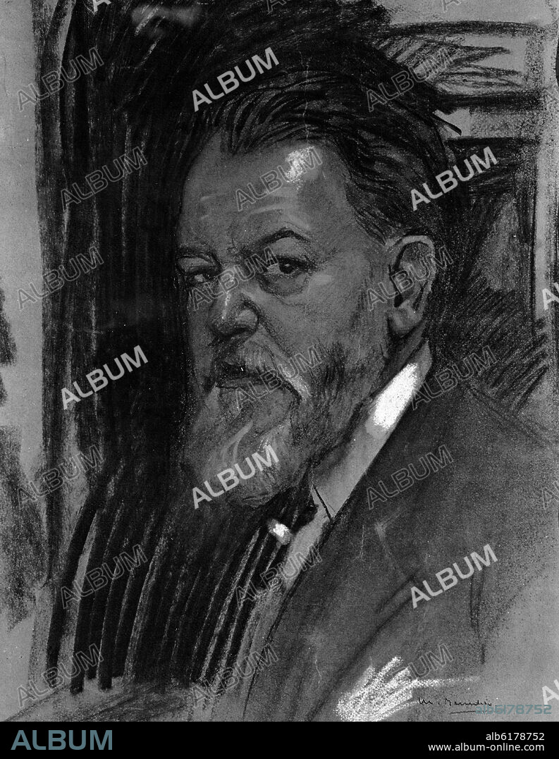 MANUEL BENEDITO VIVES. RETRATO DEL PINTOR JOAQUIN SOROLLA 1863/1923.