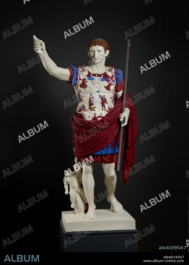 Augustus of Prima Porta, 20 BC. Second, painted cast of the same original as B 161. Dimensions: height: 219 cm.