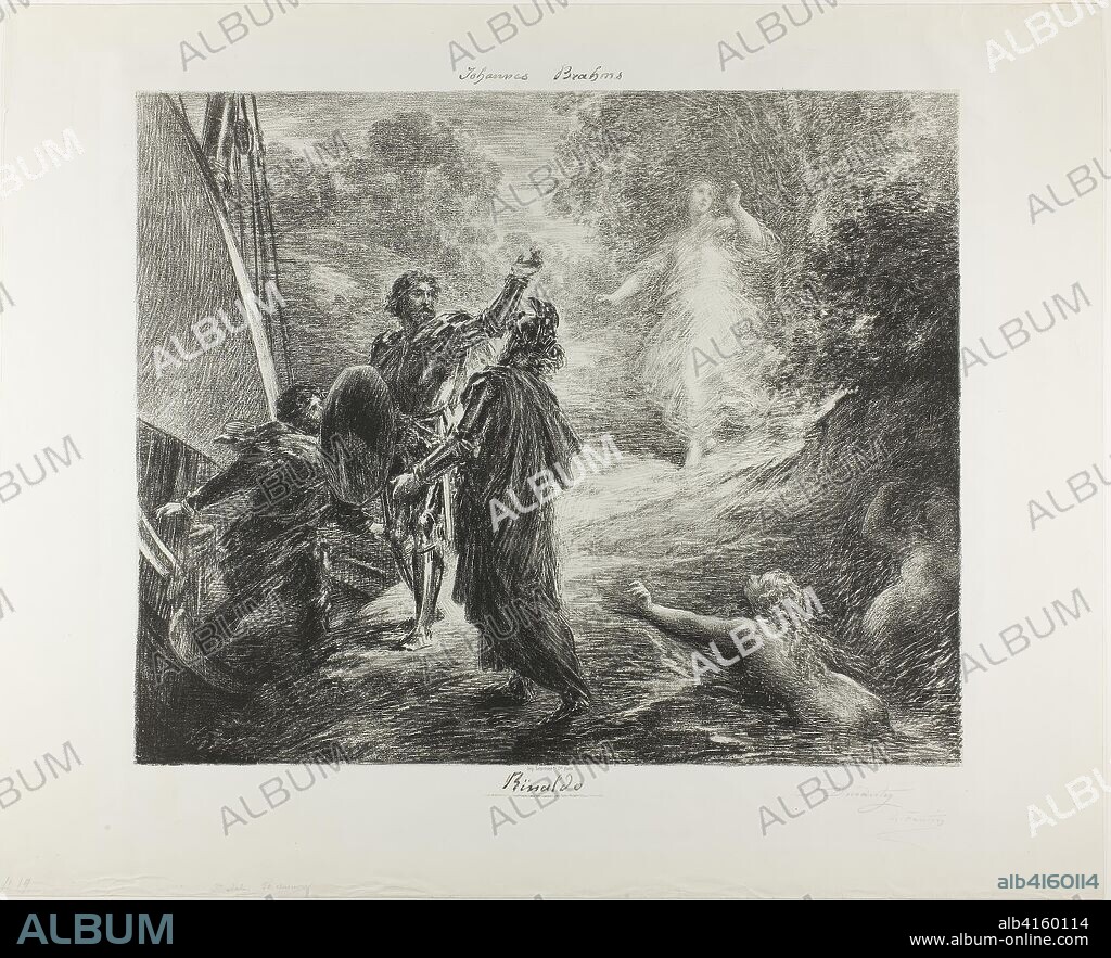 Rinaldo. Henri Fantin-Latour; French, 1836-1904. Date: 1878. Dimensions: 411 × 501 mm (image); 541 × 668 mm (sheet). Lithograph in black on off-white China paper laid down on ivory wove paper. Origin: France.