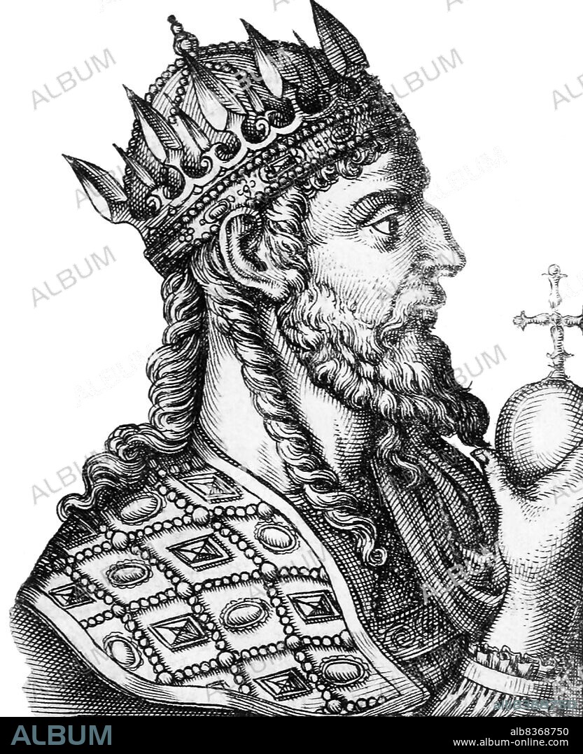 Tiberius II Constantine (520-582) was born in Thrace and close friend to future emperor Justin II. Tiberius became commander of the Excubitors imperial guard, and when Justin II acceded to emperor, Tiberius was made his chief military commander. When Justin had a mental breakdown, his wife Sophia turned to Tiberius to manage the empire, and he was later named co-emperor and adopted son by Justin in 574.<br/><br/>. Tiberius became sole emperor after Justin died in 578, and almost had to deal with a plot to overthrow him perpetrated by Justin's widow, the dowager empress Sophia. The conspiracy failed, and Tiberius returned his attention to fighting the Sassanids in the east, as well as towards military activities in the remnants of the Western Roman Empire.<br/><br/>. By the time of his death from food poisoning in 582, the Eastern Roman Empire had become too overextended, the war against the Sassanids dragging on while raids by Avars and Slav migrations drained imperial resources. He named his general Maurice as his successor, seeing him married to his daughter Constantina before passing away.