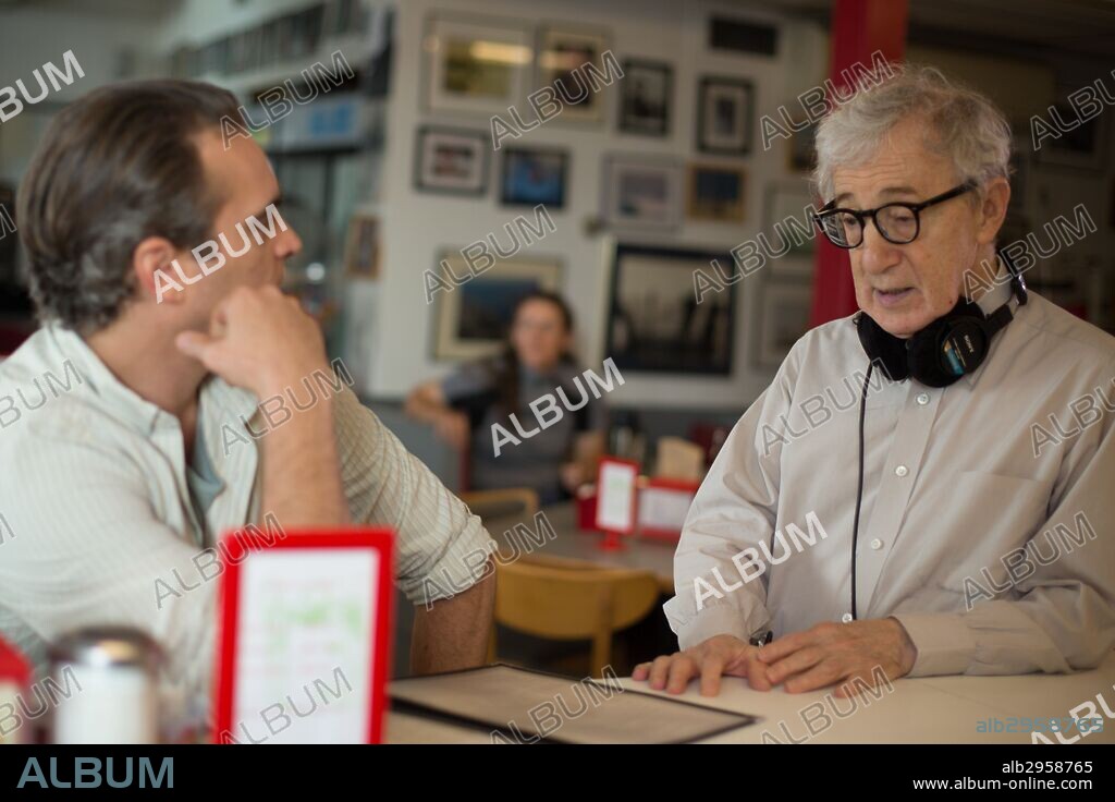 JOAQUIN PHOENIX and WOODY ALLEN in IRRATIONAL MAN, 2015, directed by WOODY ALLEN. Copyright GRAVIER PRODUCTIONS.