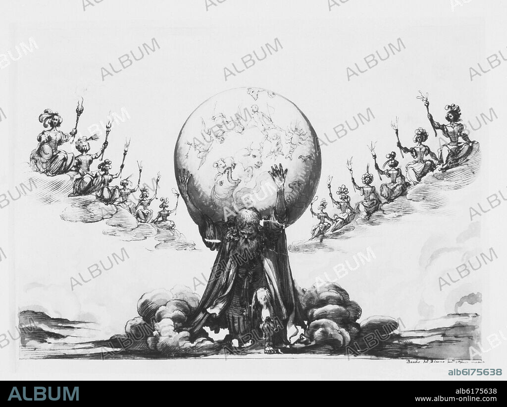 BACHO DEL BIANCO (1604-1657). DIBUJOS PARA LA ESCENOGRAFIA DE PERSEO Y ANDROMEDA DE CALDERON DE LA BARCA- MS TYP 258 H.