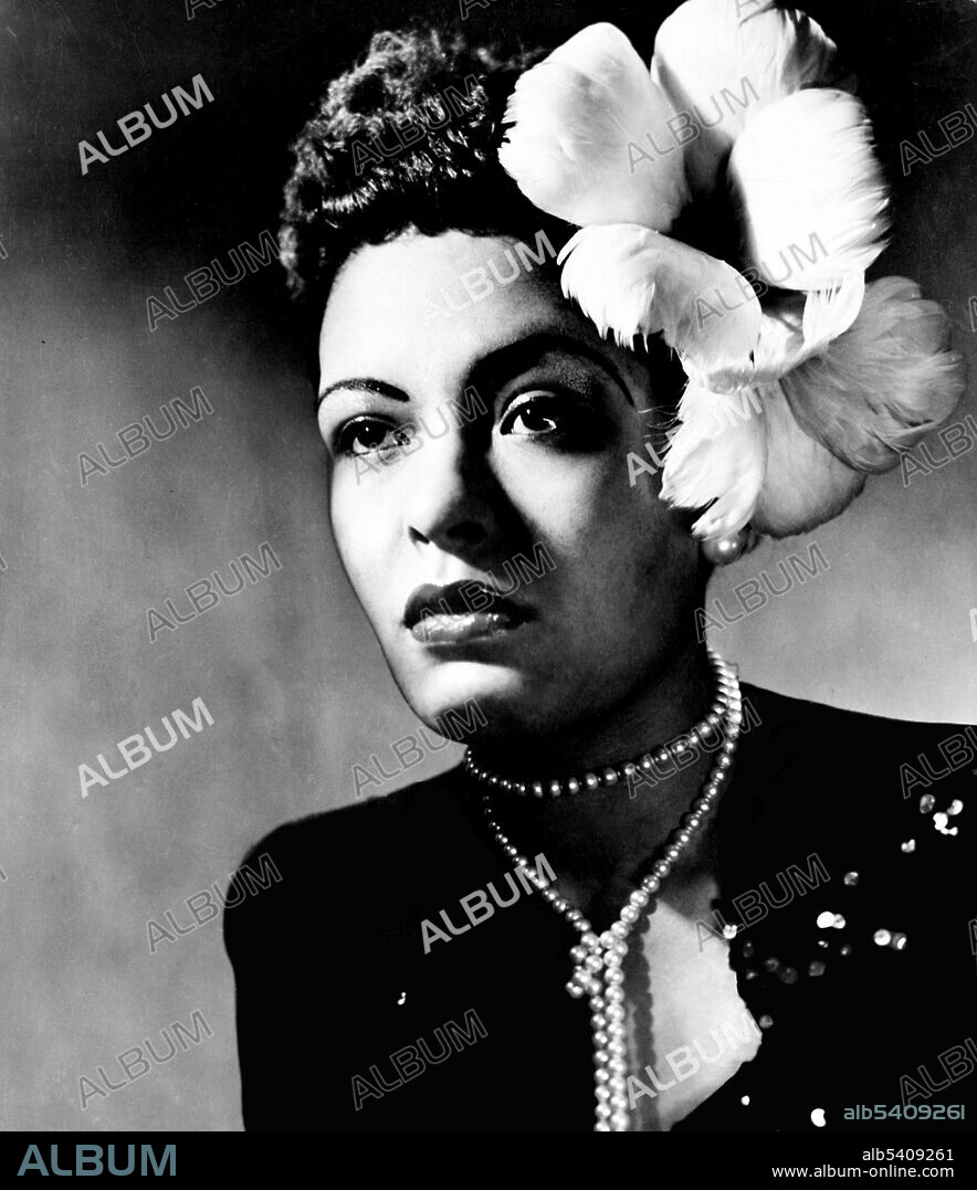 Billie Holiday (1915 - 1959) was an African-American jazz singer, songwriter, and actress. Her vocal style, strongly inspired by jazz instrumentalists, pioneered a new way of manipulating phrasing and tempo. Her voice lacked range and was thin, and years of drug use altered its texture and gave it a fragile, raspy sound. Robin Carson, 1940 (cropped and cleaned).