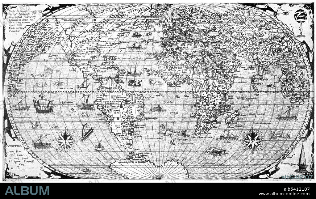 Giacomo Gastaldi, World Map, 1560