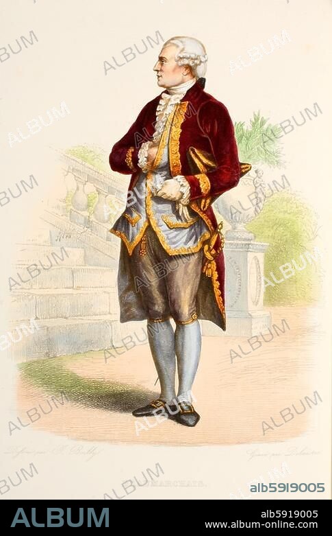 LOUIS JEAN DESIRE DELAISTRE et JULIEN LEOPOLD BOILLY. Beaumarchais, Pierre Augustin Caron de. écrivain français; Paris 24.1.1732 - id. 18.5.1799. "BEAUMARCHAIS". Gravure sur cuivre, coloriée, vers 1840, de Louis Jean Désiré Delaistre (1800-1871) d'ap. un dessin de Julien Léopold Boilly (1796-1874). Paris, coll. particulière. Paris, Collection particulière.