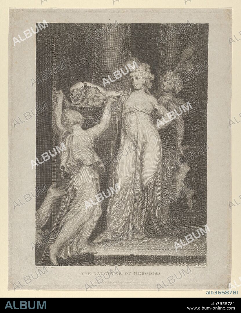 The Daughter of Herodias (Salome Receiving the Head of John the Baptist, Matthew 14:10-11). Artist: After Henry Fuseli (Swiss, Zürich 1741-1825 London). Dimensions: Plate: 13 1/4 × 10 5/8 in. (33.7 × 27 cm)
Sheet: 13 9/16 × 10 7/8 in. (34.5 × 27.7 cm). Engraver: Thomas Holloway (British, London 1748-1827 Coltishall, Norfolk). Publisher: Thomas Holloway (British, London 1748-1827 Coltishall, Norfolk). Date: 1798.